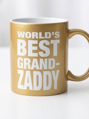 Grand-Zaddy Gold Metallic Coffee Cup - Unique Father's Day/Birthday Gift/Grandpa
